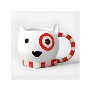 NWT 18oz Target Bullseye Mug - Red & White Christmas Dog with Scarf Wondershop